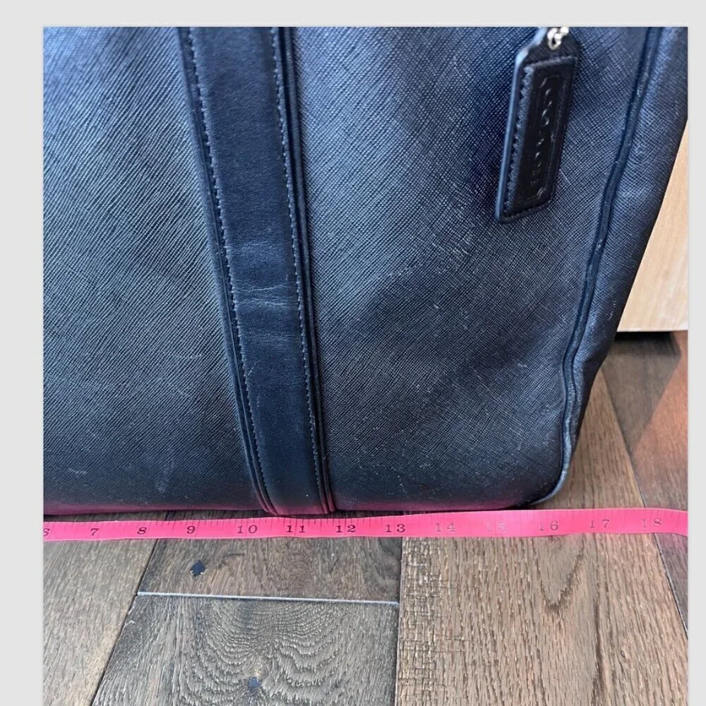 Coach Metropolitan Lexington Saffiano Leather Briefcase 71252 Black Laptop Bag